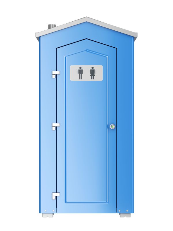 Commercial porta potty rental units at a business site in Oregon City
